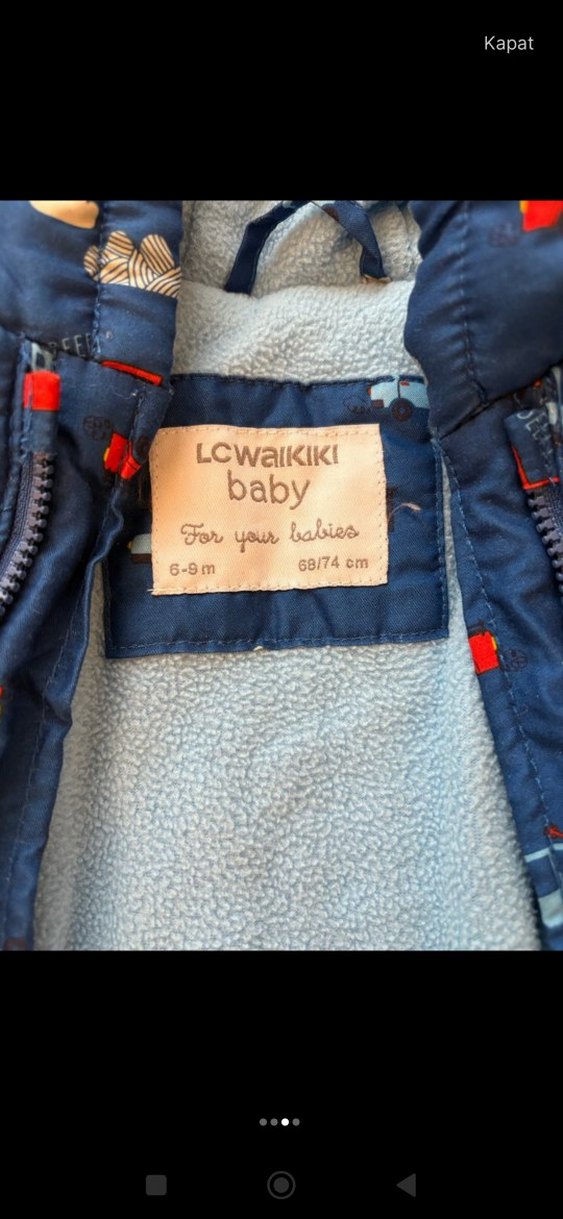 Koyu Mavi Baskılı Bebek Tulum - Görsel 3