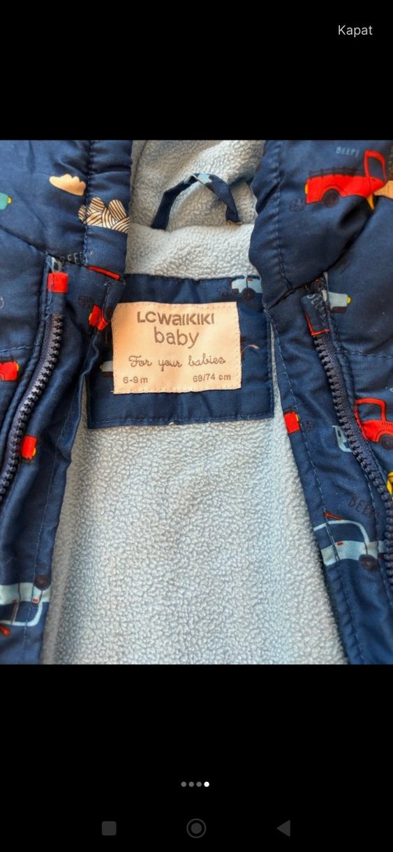 Koyu Mavi Baskılı Bebek Tulum - Görsel 4