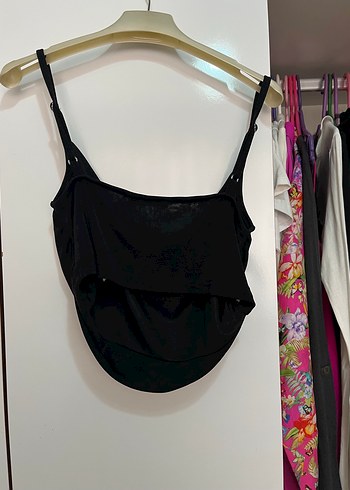 Drapeli Siyah Straplez Büstiyer - Görsel 2