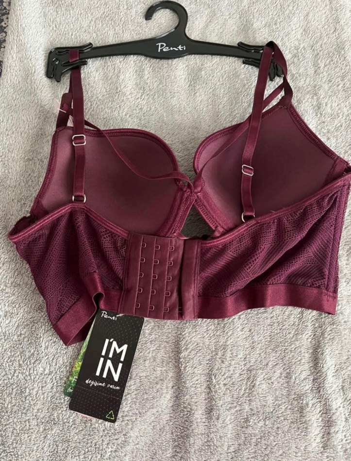 Bordo Goth Tarzı Midi Sütyen - Görsel 2