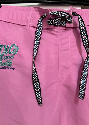 Pembe Bağcıklı Mini Erkek Mayo Şortu - Görsel 2