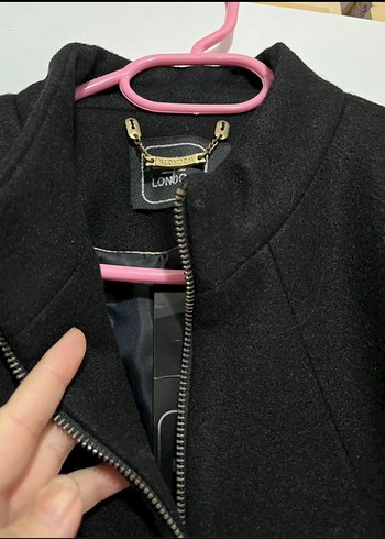 Fermuarlı Siyah Uzun Kaban - Görsel 2