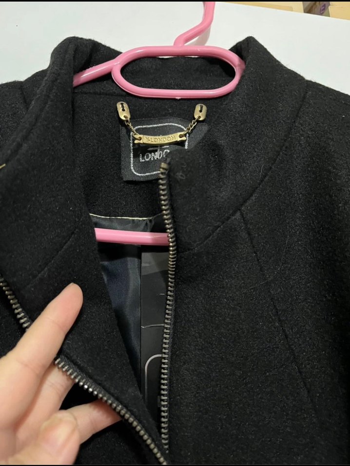 Fermuarlı Siyah Uzun Kaban - Görsel 2