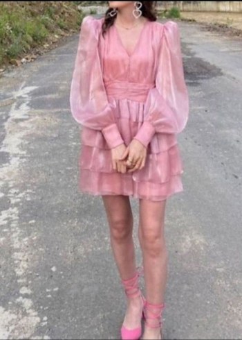 Pembe Mini Kat Kat Elbise - Görsel 3