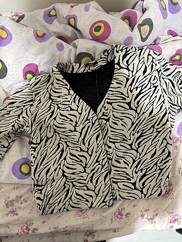 Mizu mizu hirka ceket zebra desenli
