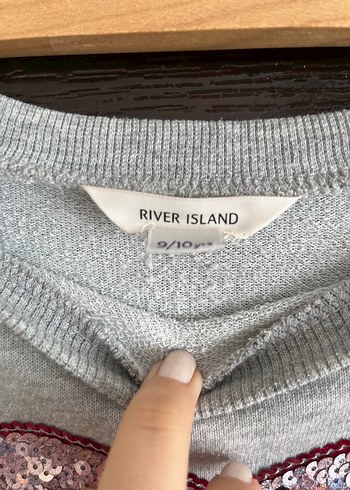 River Island Gri çocuk Payetli Mini Sweatshirt