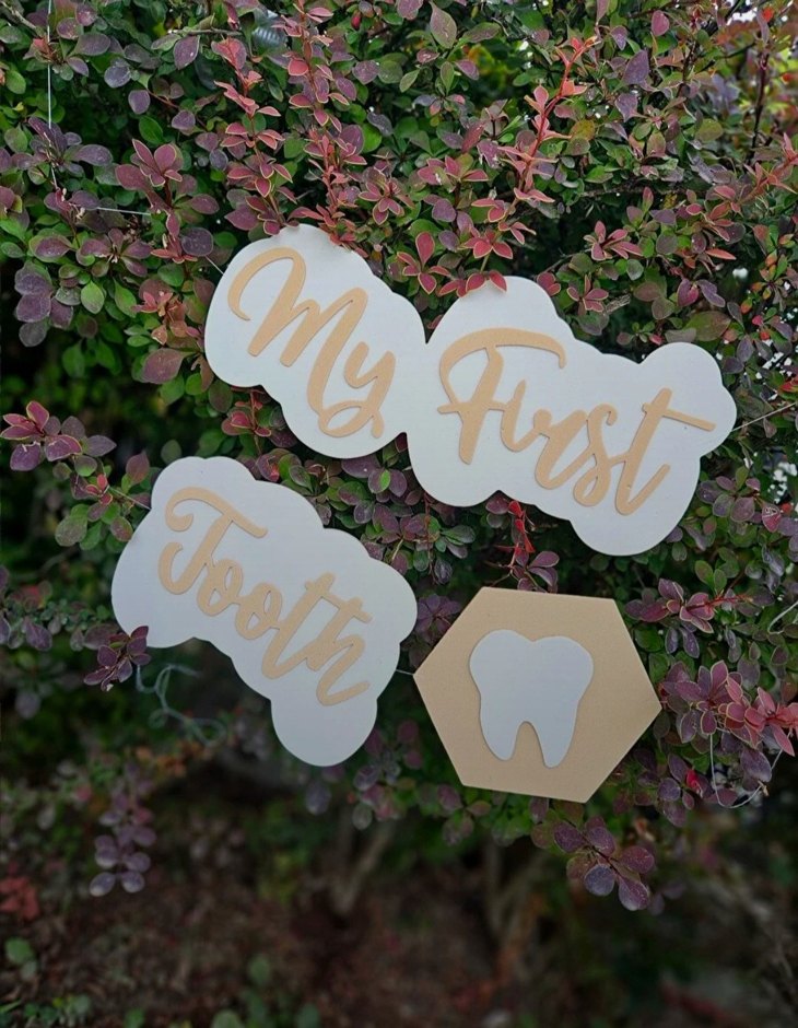 Sarı krem Diş Temalı Parti Süsleri - Görsel 2