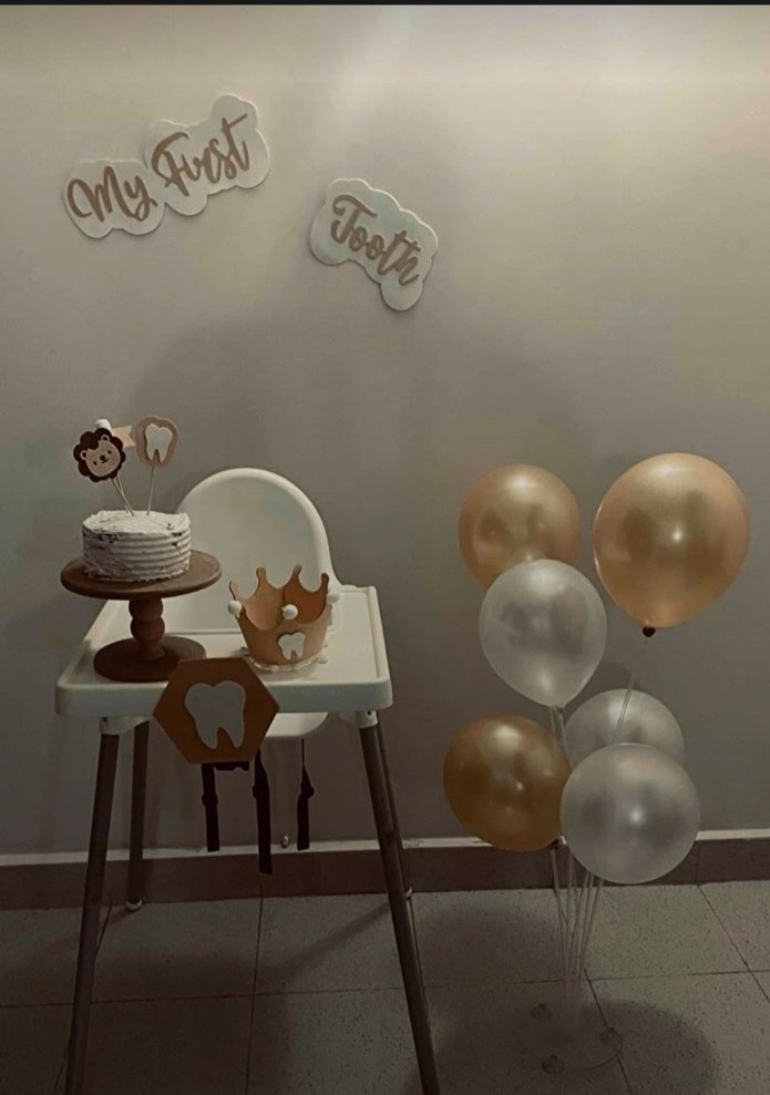 Sarı krem Diş Temalı Parti Süsleri - Görsel 3