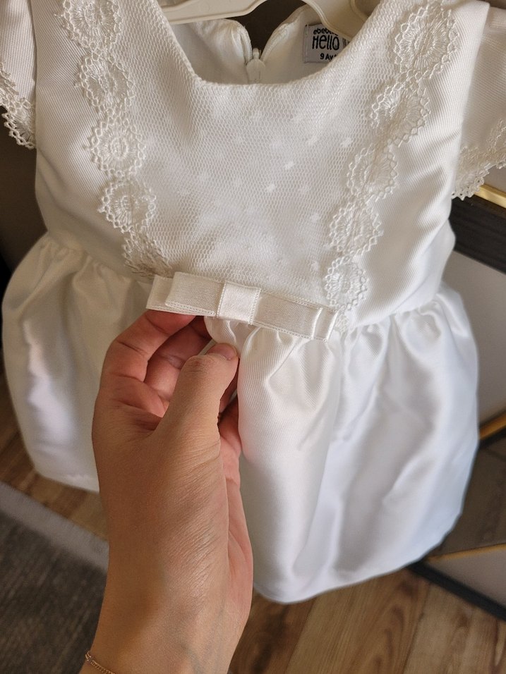 Dantelli Beyaz Bebek Abiye - Görsel 2