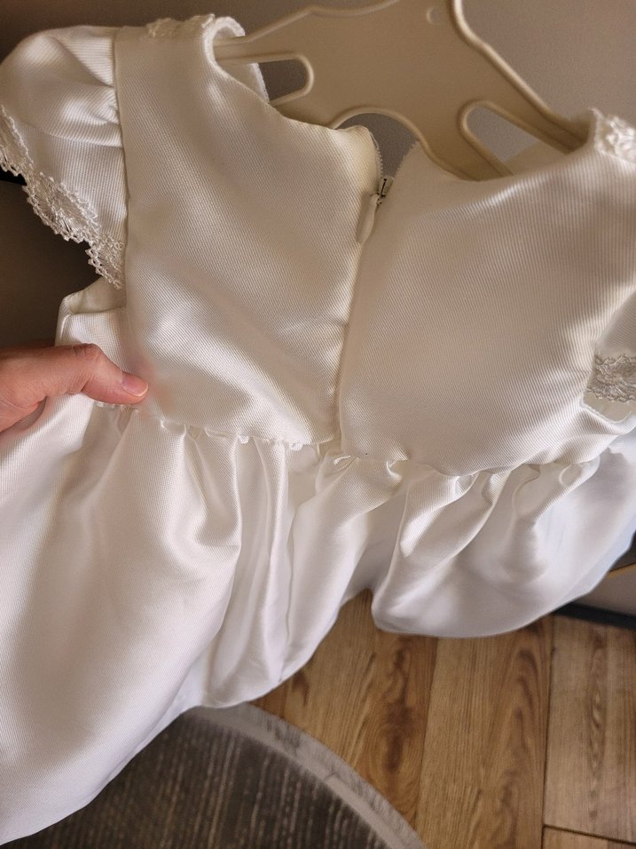 Dantelli Beyaz Bebek Abiye - Görsel 4