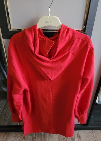 Kırmızı V Yaka Kadın Bluz - Görsel 7