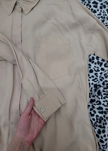 Bej gömlek tunik - Görsel 4