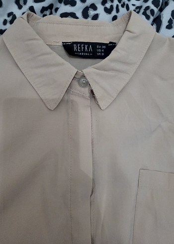 Bej gömlek tunik - Görsel 2