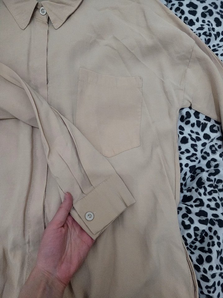 Bej gömlek tunik - Görsel 4