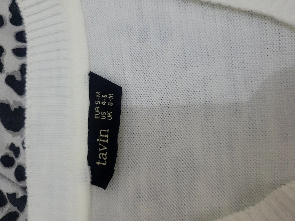 Krem V Yaka Triko Kadın Süveter - Görsel 2