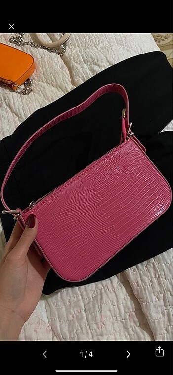 Stradivarius Pembe Deri Kol Çantası