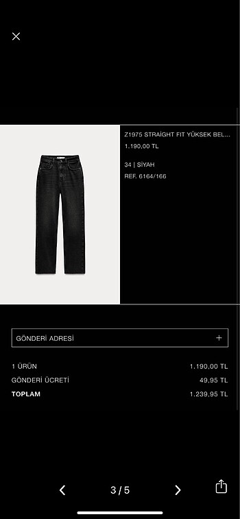 34 Beden Zara Straight Fit jean