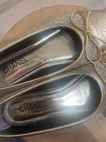 Chanel Bey ayakkabı gold chanel