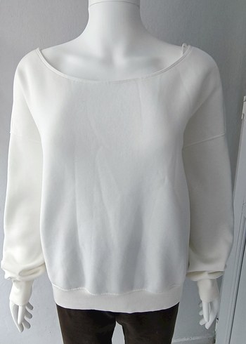 Kadın Krem rengi Basic Sweatshirt