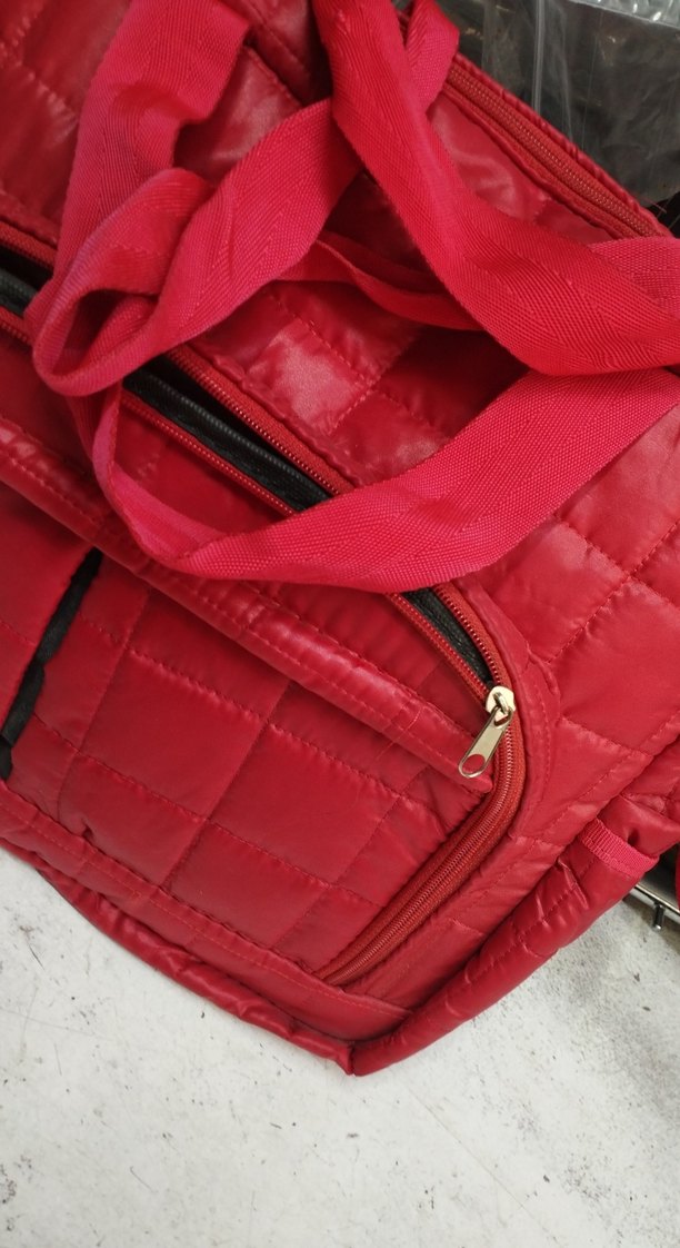 Kadın kırmızı Parlak Fermuarlı Laptop Çantası - Görsel 4