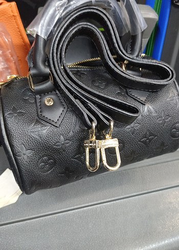 Siyah Deri Parisian Desenli Kadın Çanta - Görsel 4