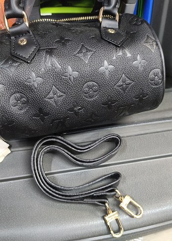 Siyah Deri Parisian Desenli Kadın Çanta - Görsel 5