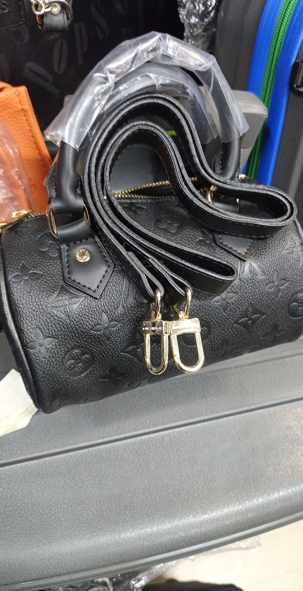 Siyah Deri Parisian Desenli Kadın Çanta - Görsel 4