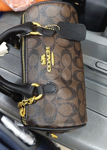 Coach Kahverengi Deri Zincir Detaylı Kadın Çanta - Görsel 3