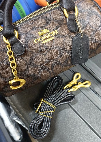 Coach Kahverengi Deri Zincir Detaylı Kadın Çanta - Görsel 4