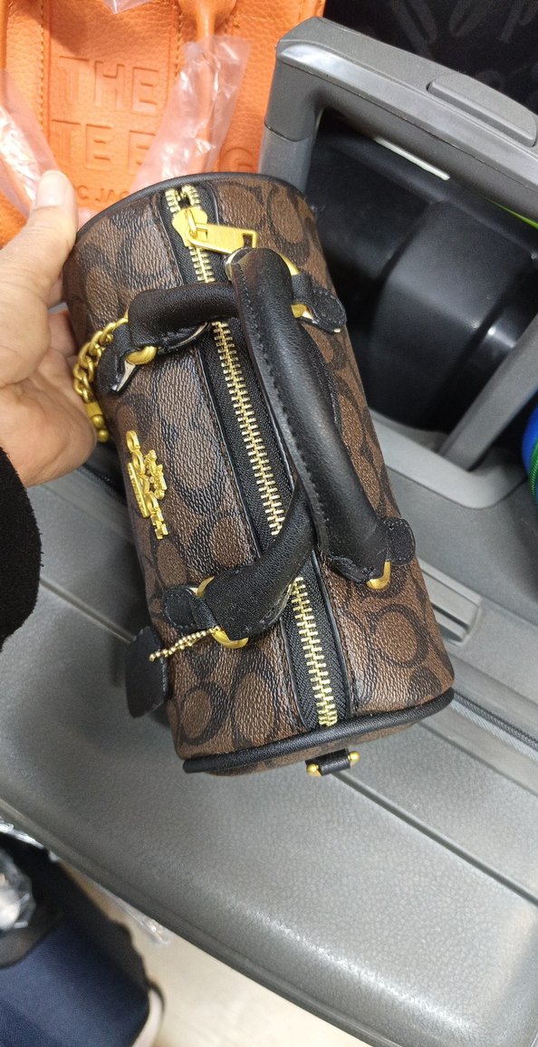 Coach Kahverengi Deri Zincir Detaylı Kadın Çanta - Görsel 2