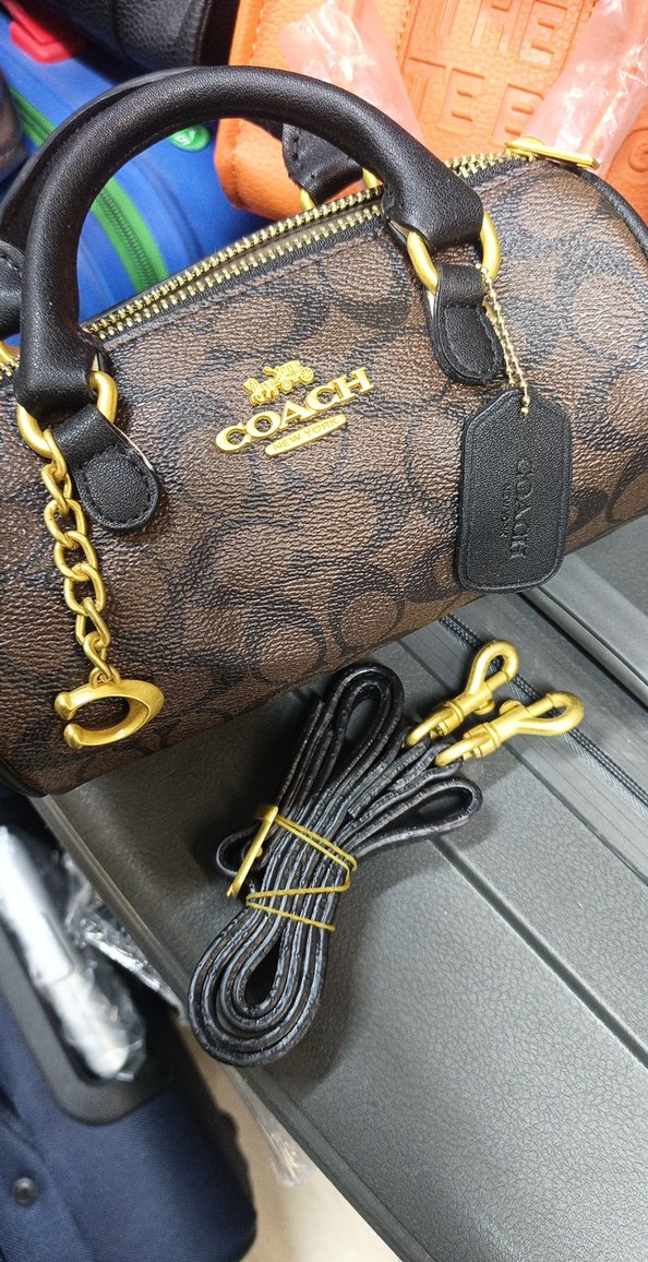 Coach Kahverengi Deri Zincir Detaylı Kadın Çanta - Görsel 4