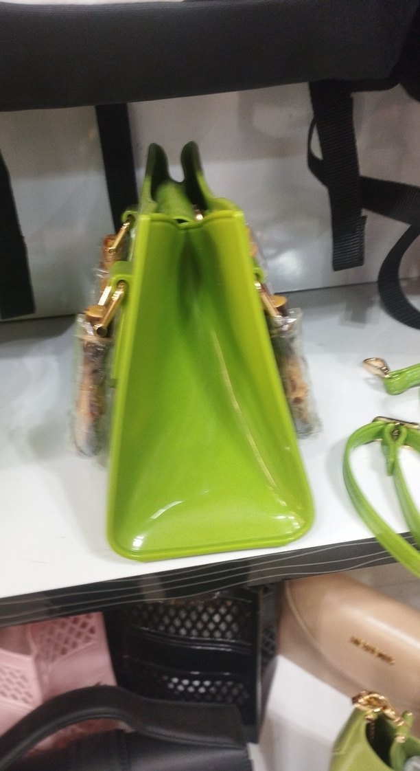 silikonlu Parlak Yeşil Mini Kol Çantası - Görsel 2