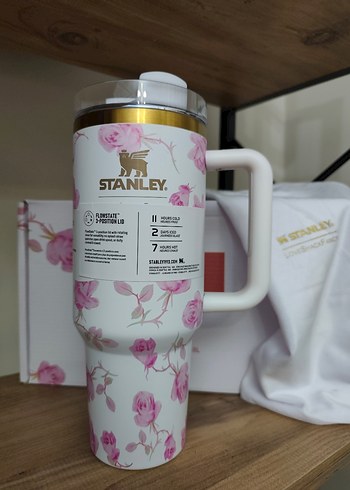Stanley Çiçek Desenli Beyaz Termos Bardak - Görsel 3
