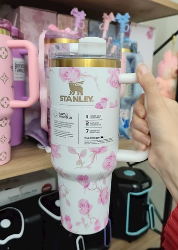 Çiçek Desenli Pastel Mor Termos Bardak - Görsel 10