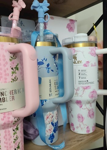 Çiçek Desenli Pastel Mor Termos Bardak - Görsel 3