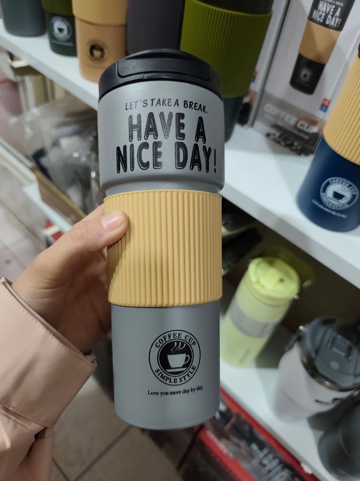 Mavi Parlak Seyahat Termosu - Görsel 2