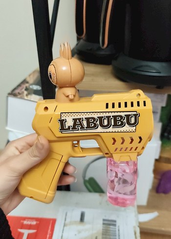 Pastel Sarı LABUBU Oyuncak Köpük Tabanca