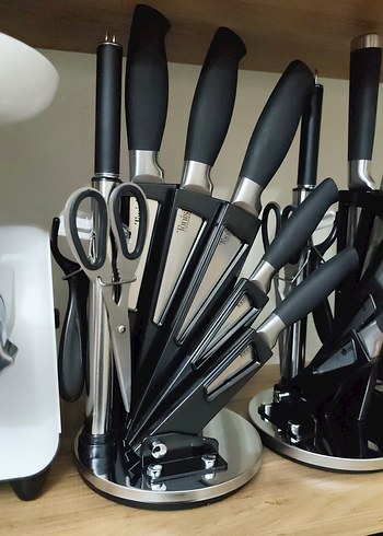 Gri Bıçak Seti ve Makaslı Stand - Görsel 4