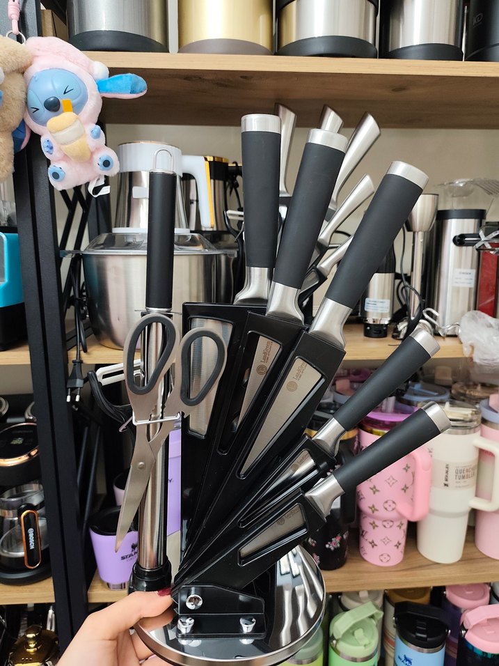 Gri Bıçak Seti ve Makaslı Stand - Görsel 2