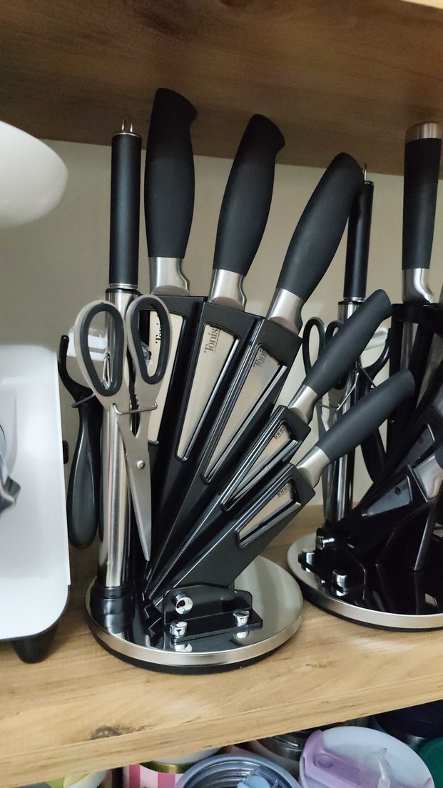 Gri Bıçak Seti ve Makaslı Stand - Görsel 4