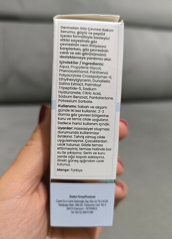 Beden Renk Dermoten Göz Çevresi Serumu