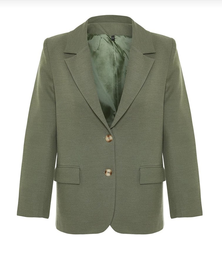 Düğmeli Haki Kadın Blazer Ceket Trendyolmilla - Görsel 2