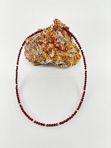  Beden DOĞAL TAŞ LAL (GARNET) KOLYE