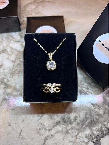 Accessorize ALTIN RENK KOLYE-YÜZÜK SET