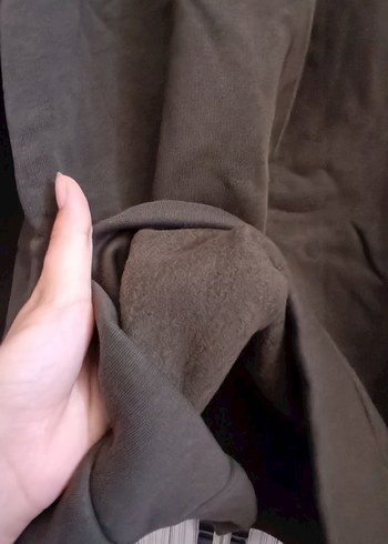xl Beden haki Renk Dik Yaka Kahverengi kapalı yeşil Sweatshirt