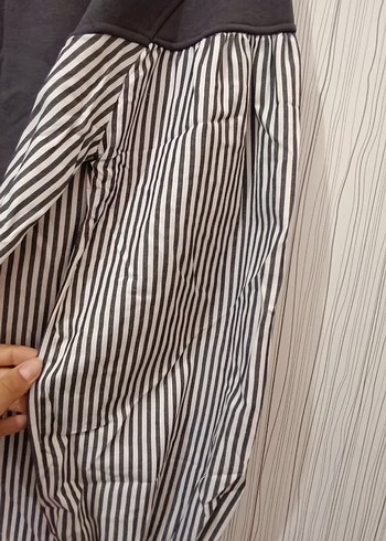 LC Waikiki Düğmeli Siyah Gri Hamile Sweatshirt