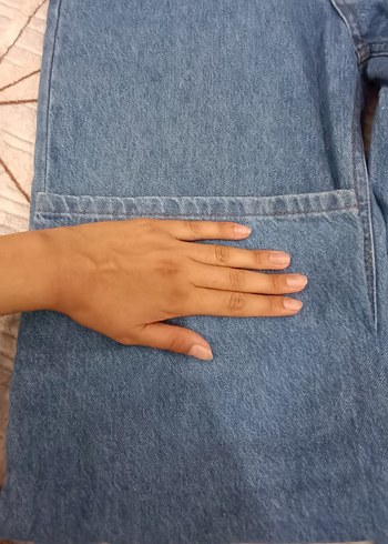 m Beden Kadın Bol Kesim Midi Kot Pantolon