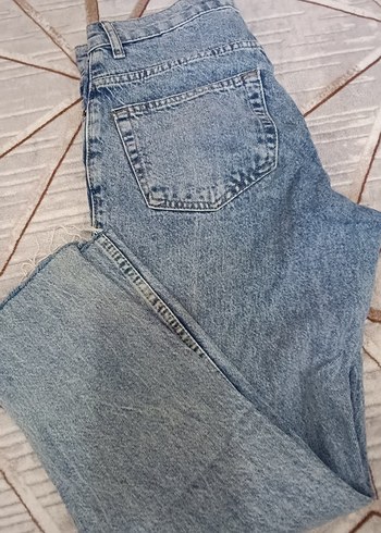 Gri Mavi Kadın Salaş Denim Pantolon
