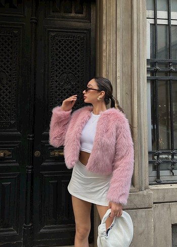 Diğer ZR İthal Lolita Pembe Kısa Peluş kürk