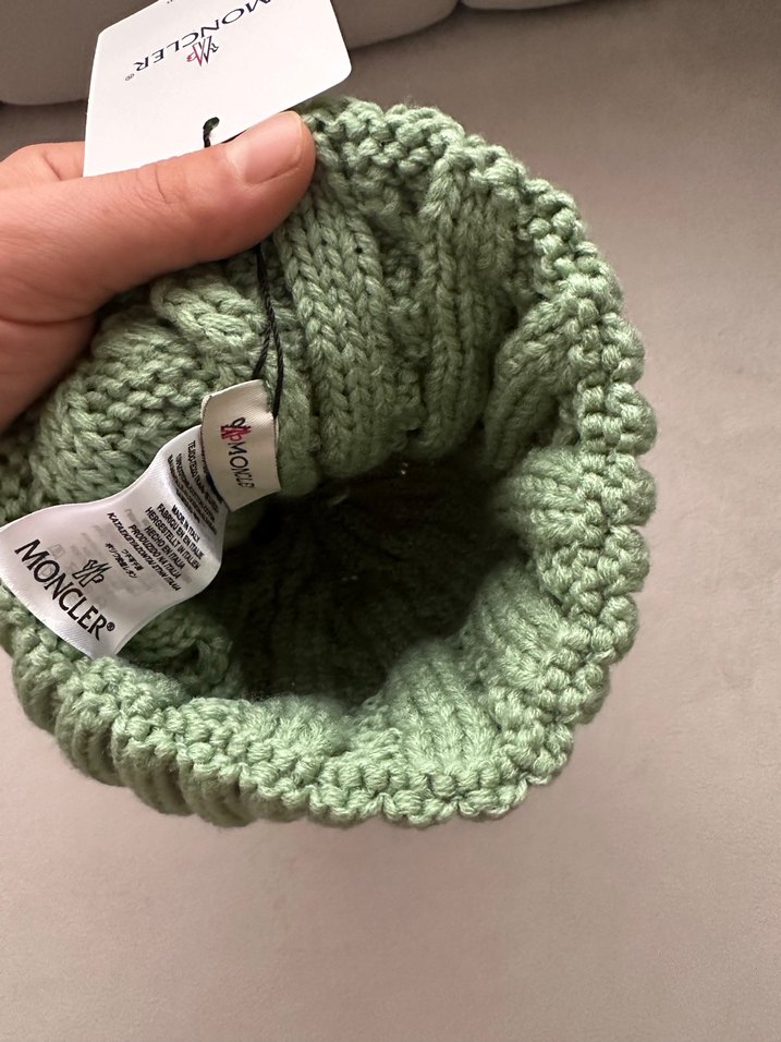 Moncler Yeşil Örgü Kadın Bere - Görsel 3